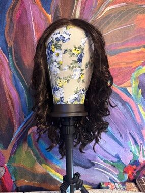 Nel’s Unknown Dark Brown Curly Synthetic Lace Wig w/ Baby Hairs
